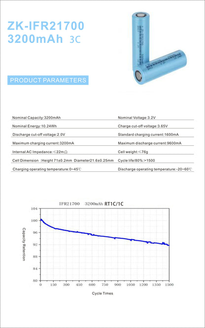 21700 3200mah LifePO4 Battery