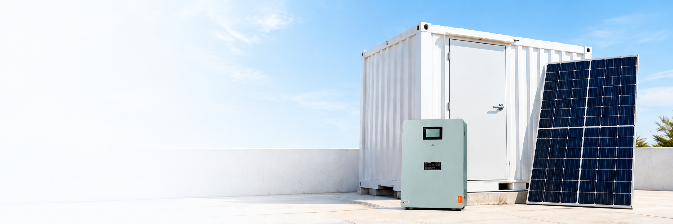 Illustration of solar and storage products